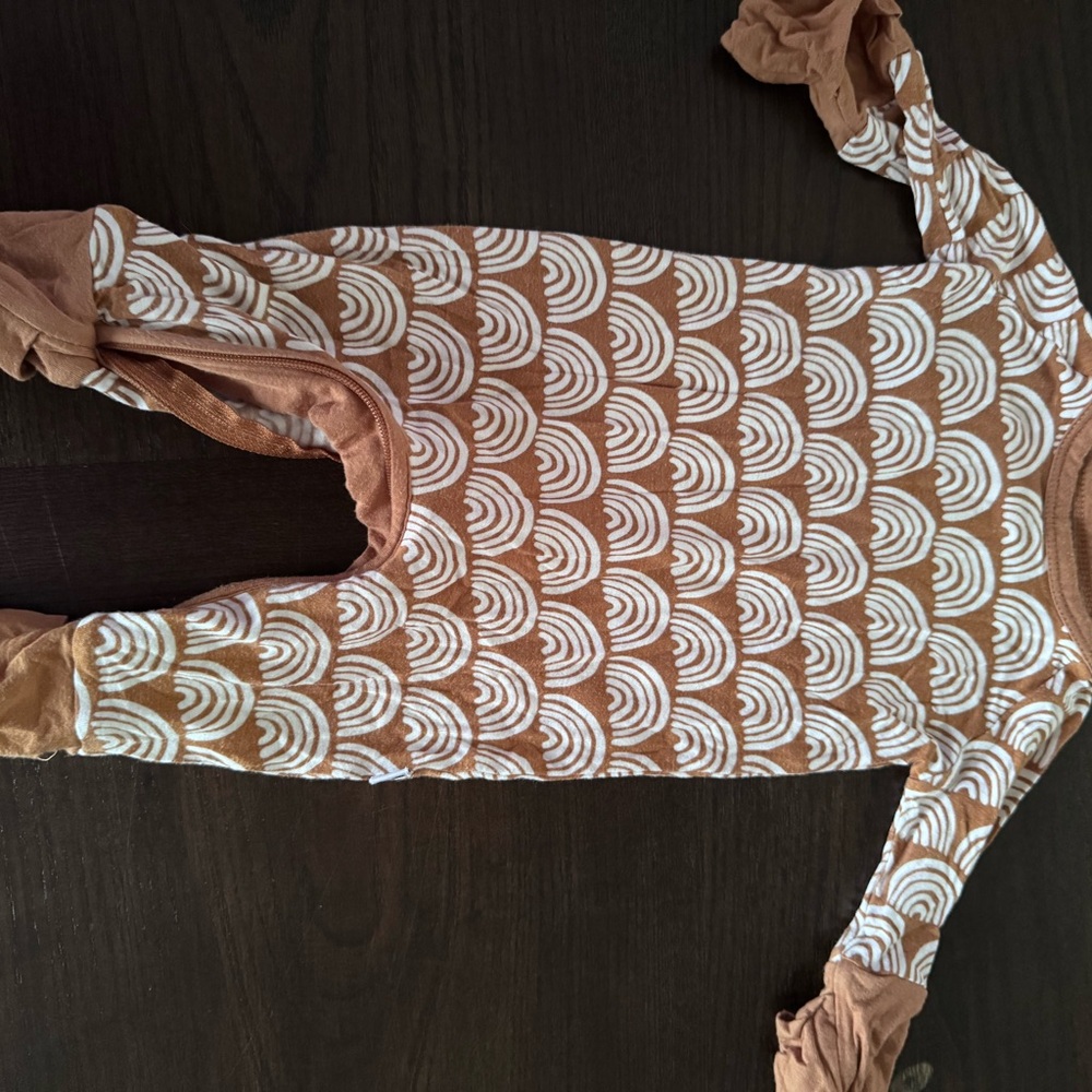 Little Sleepies Brown and White Bodysuit